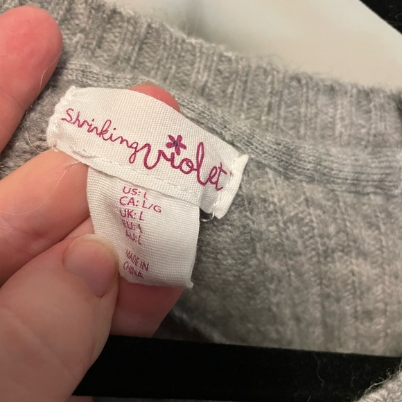 Shrinking Violet Grey Gray Women’s Sweater Long Sleeve Dress Size Large L - Picture 8 of 9